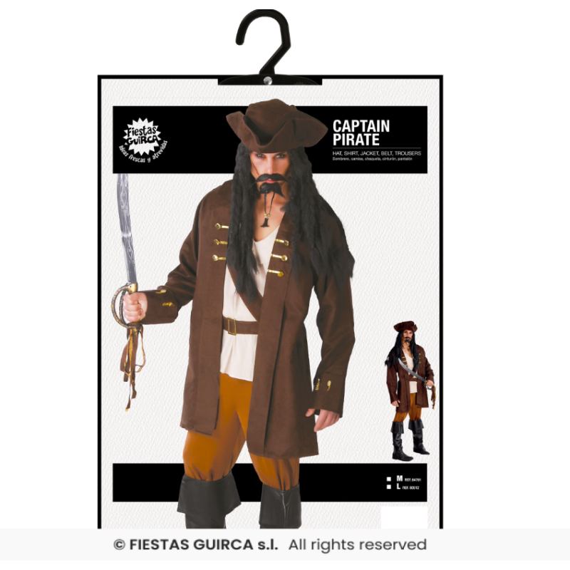Disfraz Capitán Jack Sparrow Talla M
