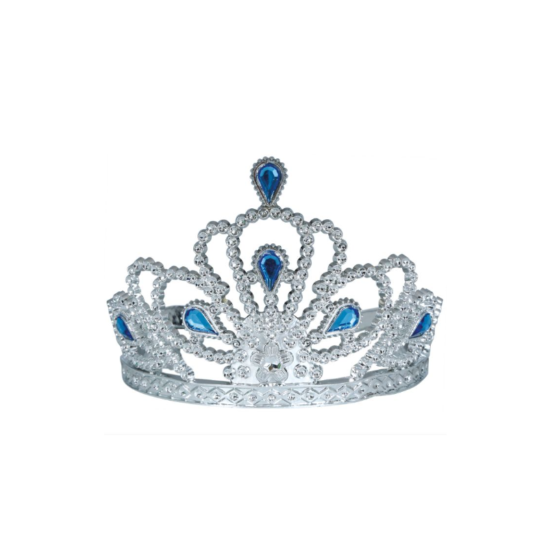 Diadema Plata Piedras Azules Infantil