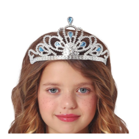 Diadema Plata Piedras Azules Infantil
