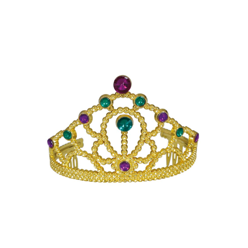 Diadema Oro Con Piedras Multicolor