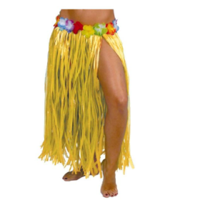 Falda Hawaiana Flores 75 Cms Amarillo 2