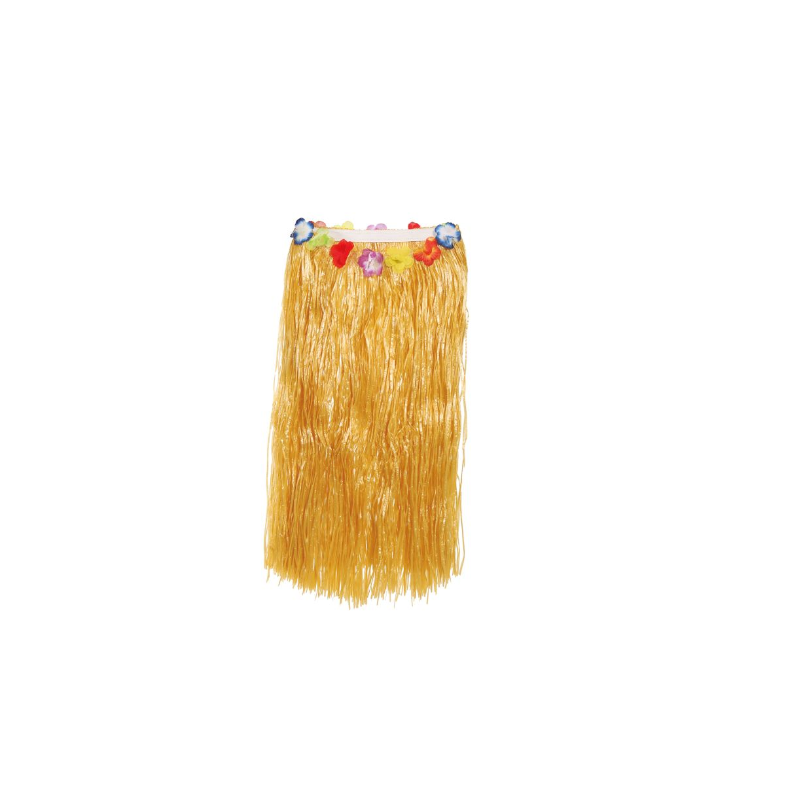Falda Hawaiana Flores 75 Cms Paja