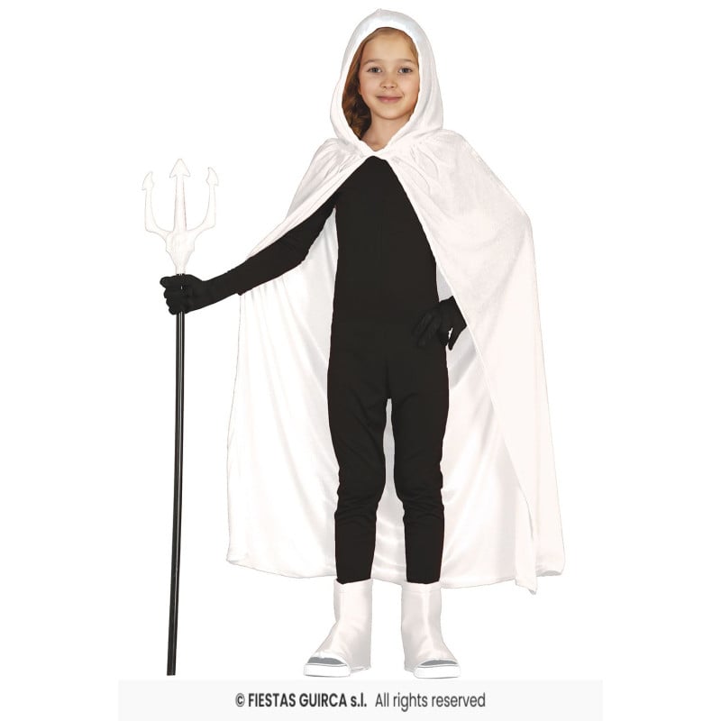 Capa Blanca Terciopelo Capucha 100 cm