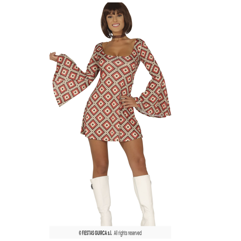 Disfraz Reina de la Pista Años 70 Talla M De Fiestas Guirca