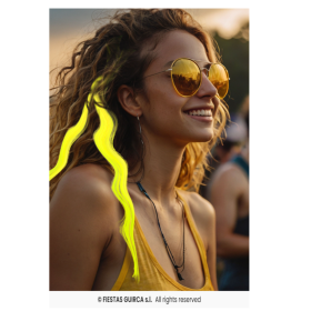 Mechones De Pelo Sintético Amarillos De Fiestas Guirca 2