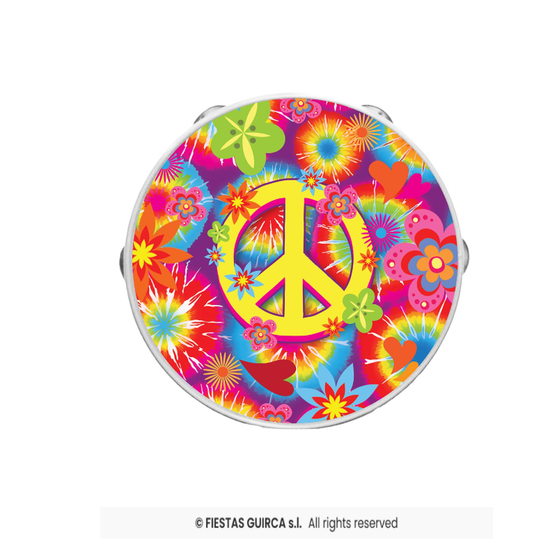 Pandereta Hippie Multicolor De Fiestas Guirca