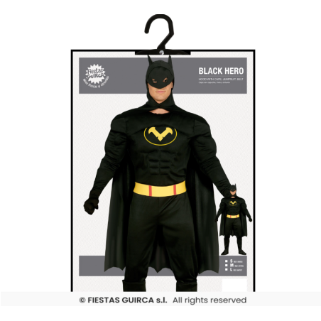 Disfraz Superhéroe Negro Talla L