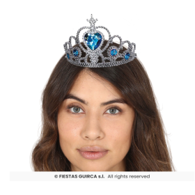 Diadema Princesa Piedras Azules Adulto