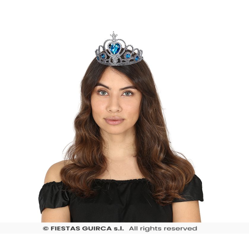 Diadema Princesa Piedras Azules Adulto