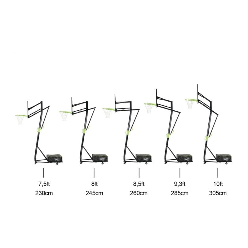 Canasta de baloncesto Galaxy transportable y graduable (aro flexible)  