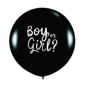 Globo 50 Cms Con Confetti Azul/Rosa 2