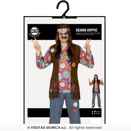Disfraz Hippie Peace & Love Talla L