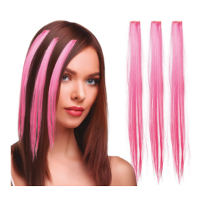 Mechones De Pelo Sintético Rosa De Guirca