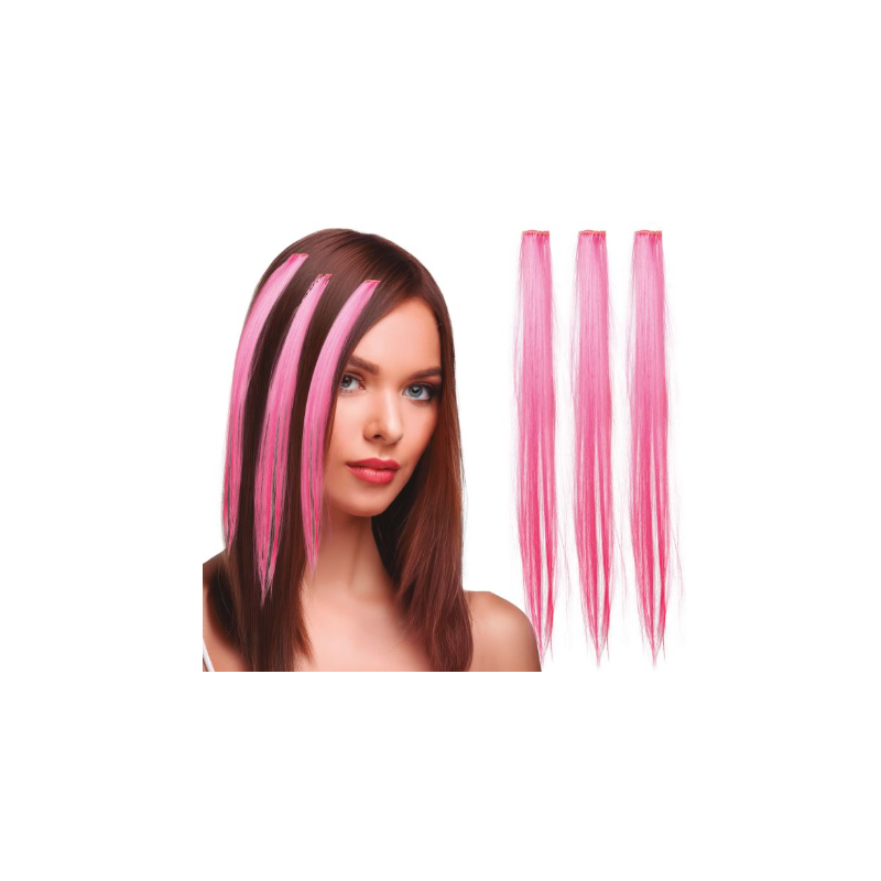 Mechones De Pelo Sintético Rosa De Guirca