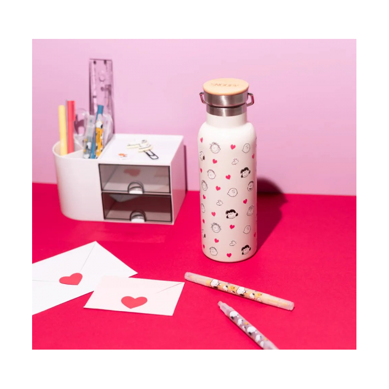 Botella Metálica Con Asa Snoopy Love Season