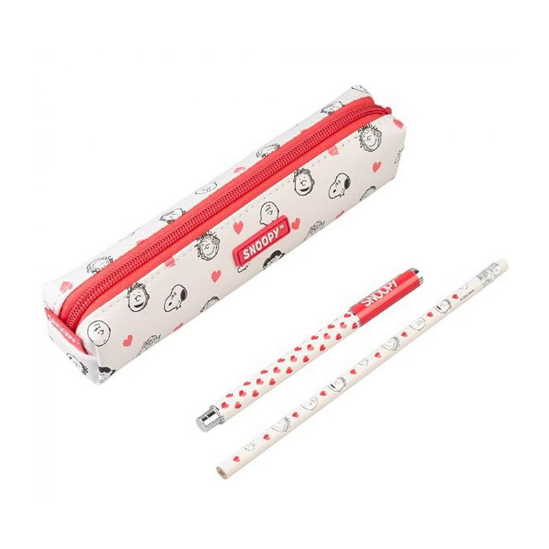Estuche Con Boli Y Lápiz Snoopy Love De Grupo Erik