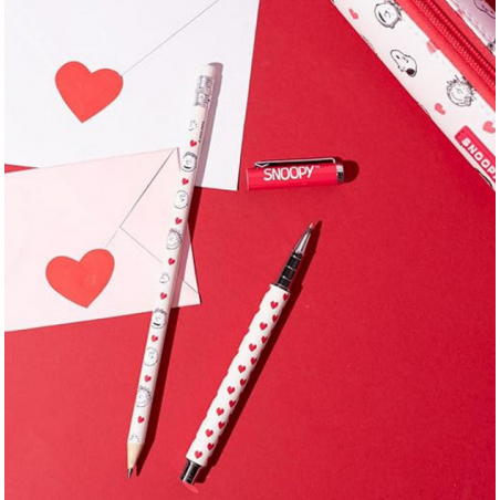 Estuche Con Boli Y Lápiz Snoopy Love