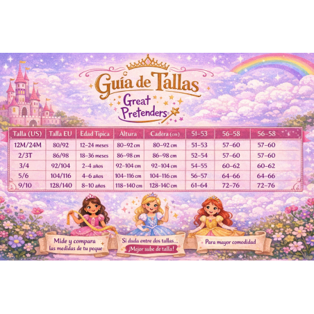 Disfraz Princesa Rosa Encantada Talla 3-4 Años