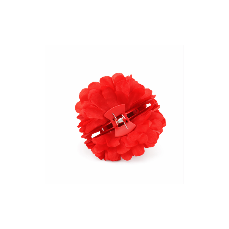 Flor Sevillana Con Pinza 13 Cm Roja
