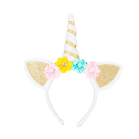 Diadema Unicornio Con Flores