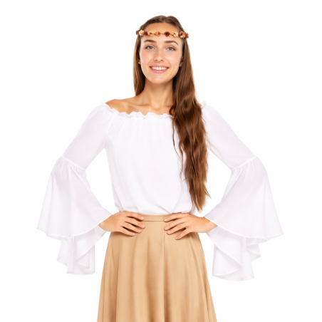 Blusa Medieval Mangas Con Volantes Talla XL De Partilandia