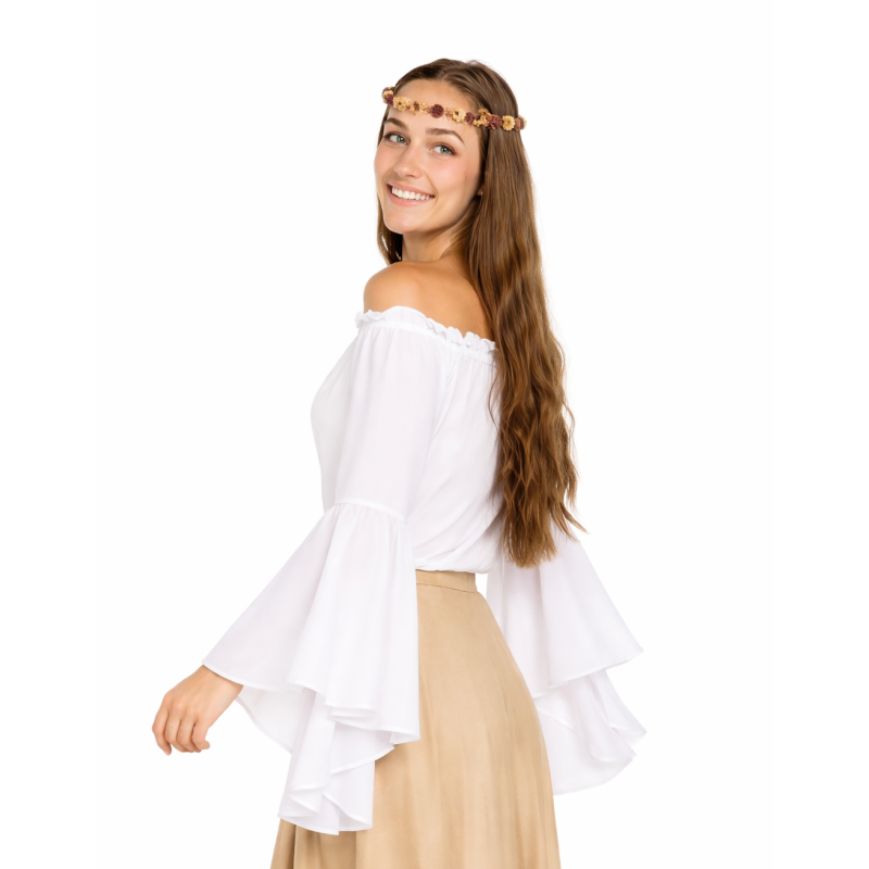 Blusa Medieval Mangas Con Volantes Talla L