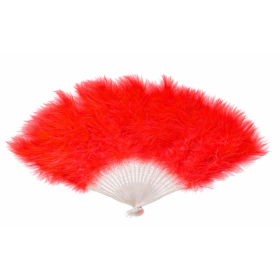 Abanico Plumas Rojo