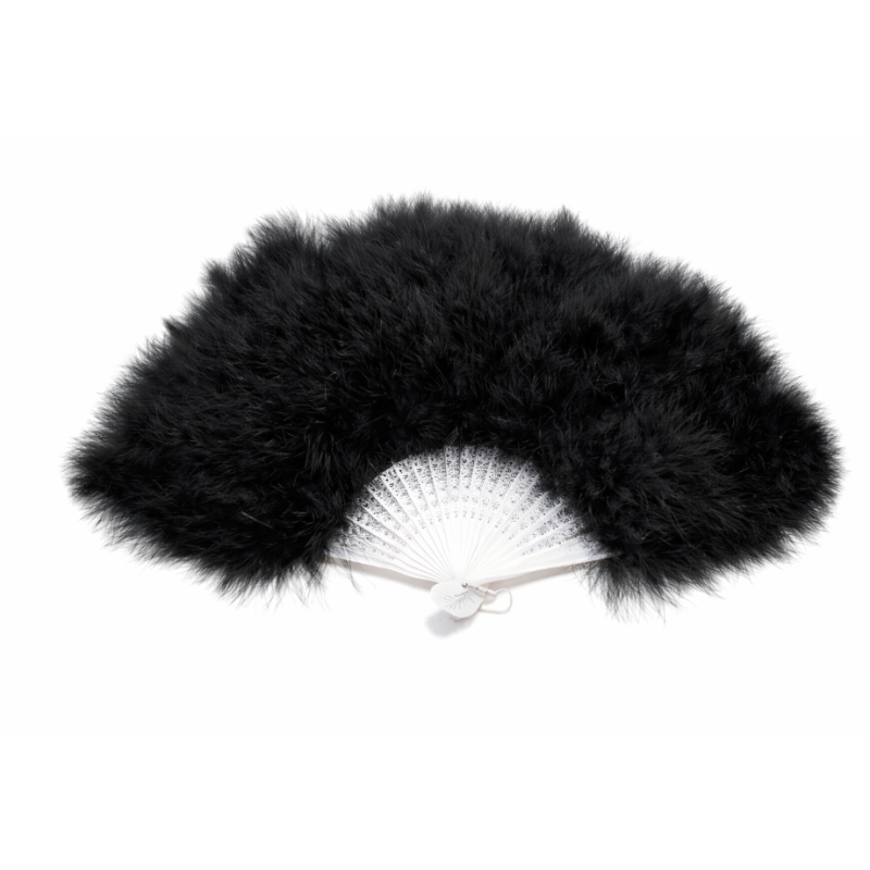 Abanico Plumas Negro