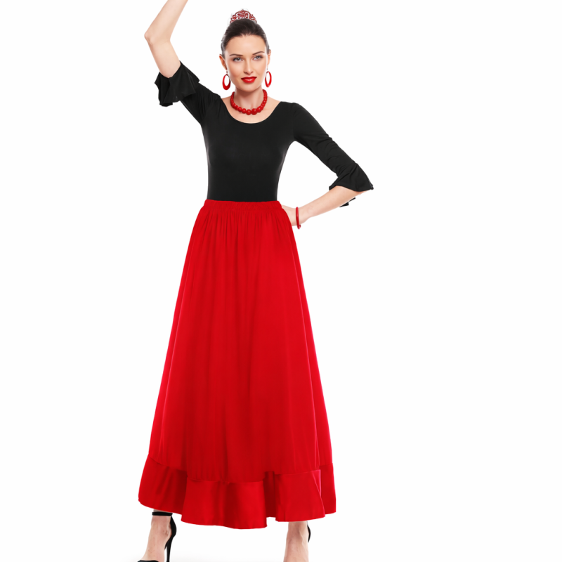 Falda Flamenca Roja Talla L