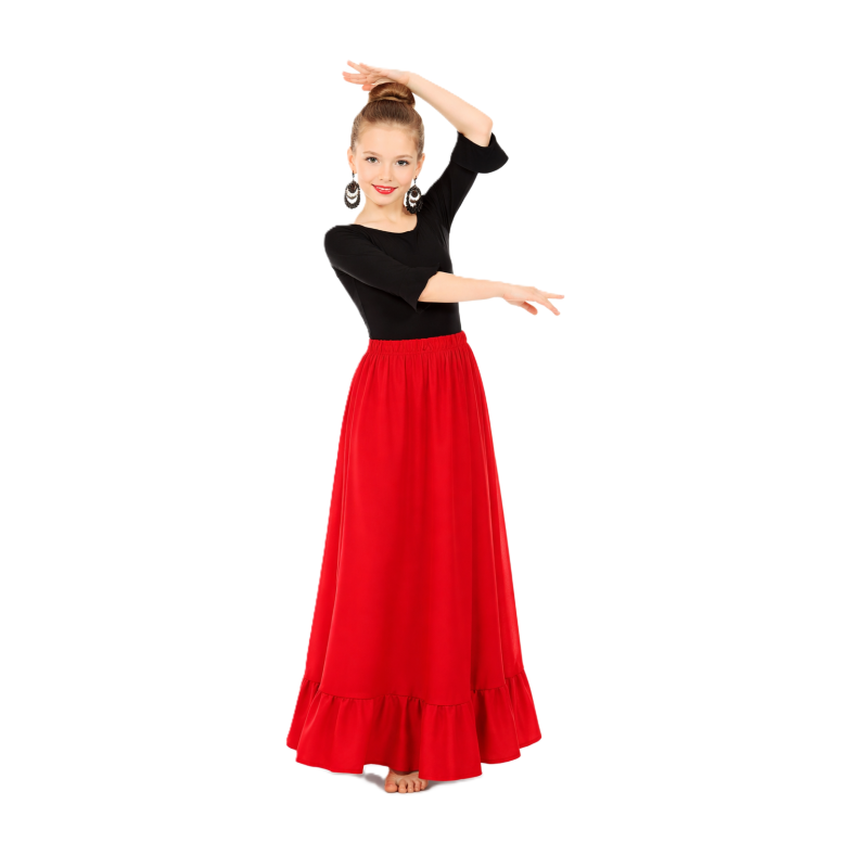 Falda Flamenca Roja Infantil Talla 4 Años