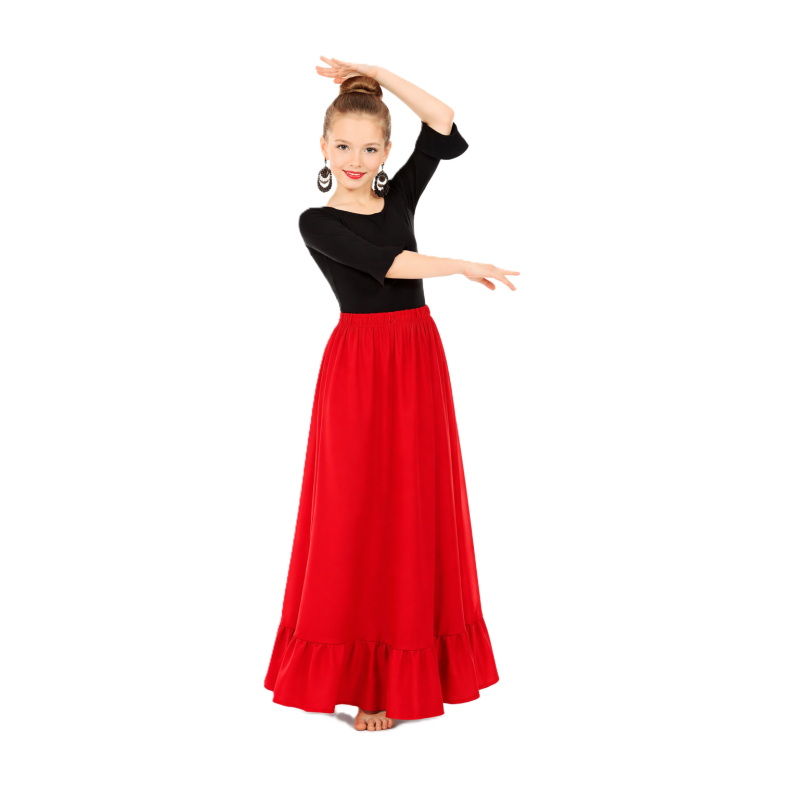 Falda Flamenca Roja Infantil Talla 8 Años