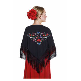 Mantón Bordado Pequeño Negro Infantil