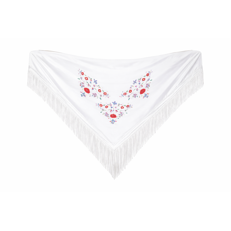 Mantón Bordado Grande Blanco Adulto