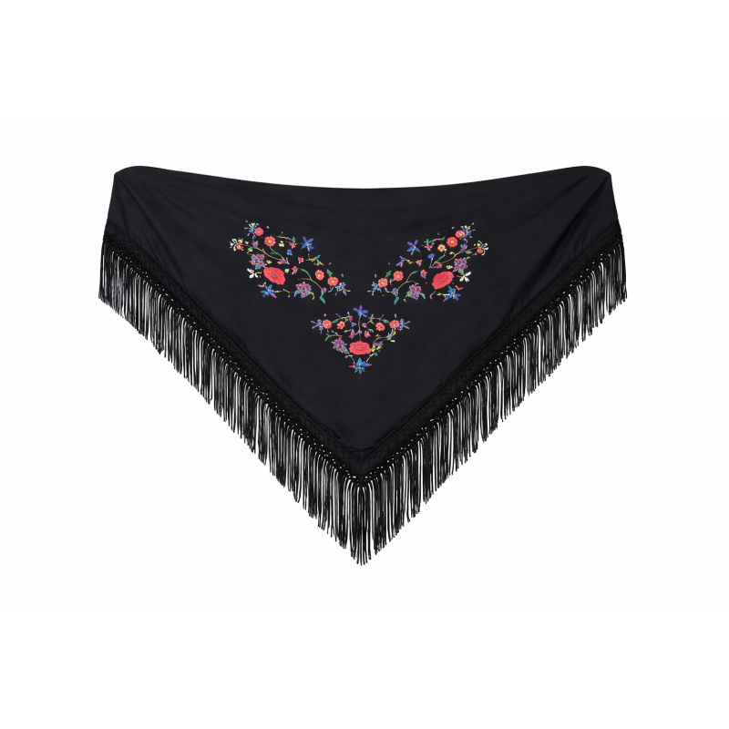 Mantón Bordado Pequeño Negro Infantil