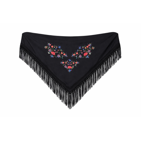 Mantón Bordado Pequeño Negro Infantil