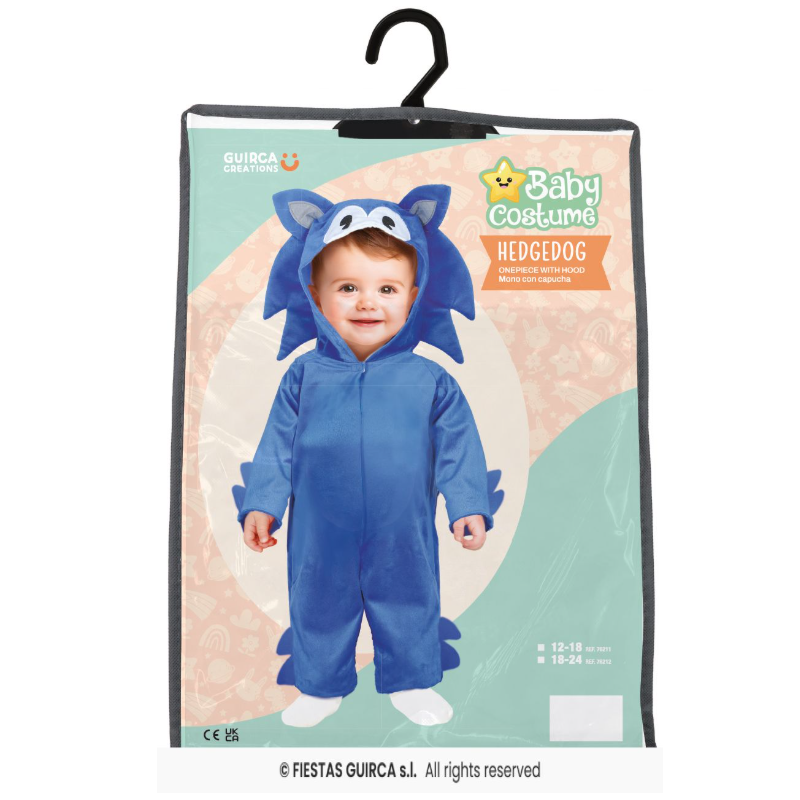 Disfraz Sonic Bebé Talla 12-18 Meses