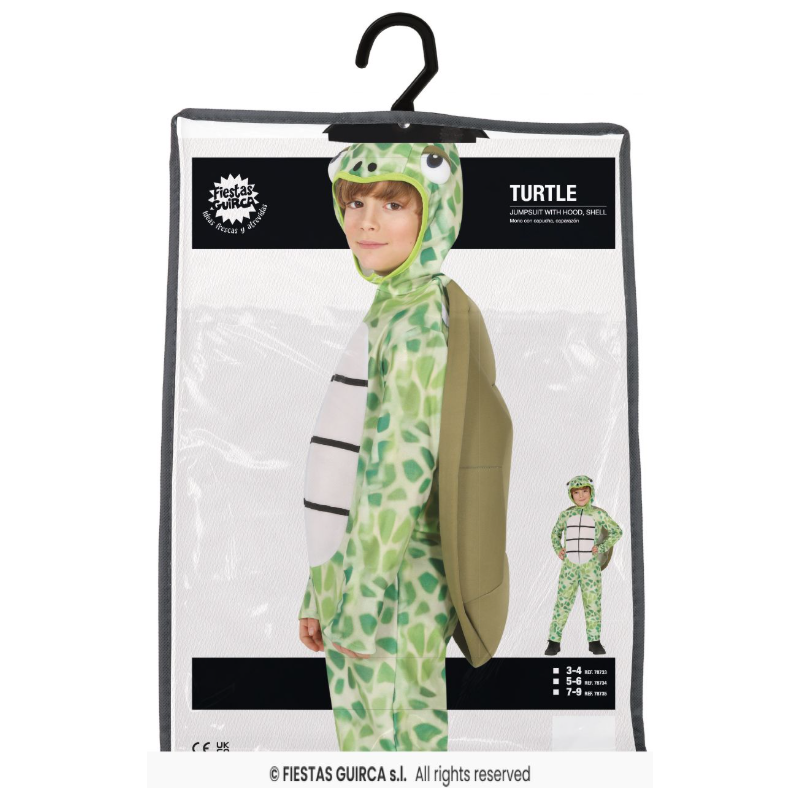 Disfraz Tortuga Marina Verde Talla 5-6 Años