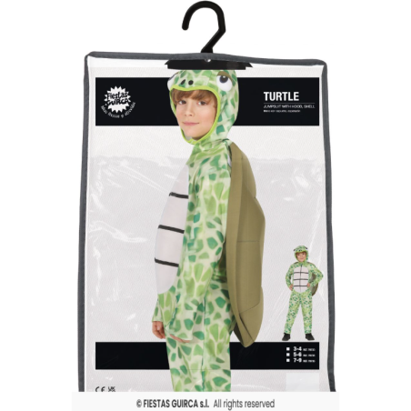 Disfraz Tortuga Marina Verde Talla 7-9 Años