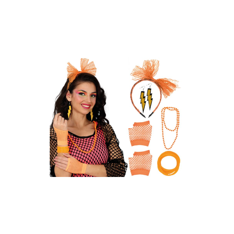 Set Años 80 5 Pcs Naranja