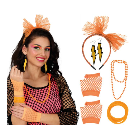 Set Años 80 5 Pcs Naranja