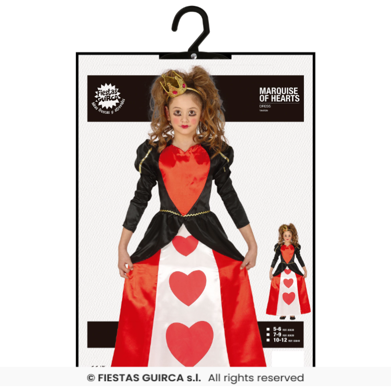 Disfraz Reina De Corazones Talla 7-9 Años