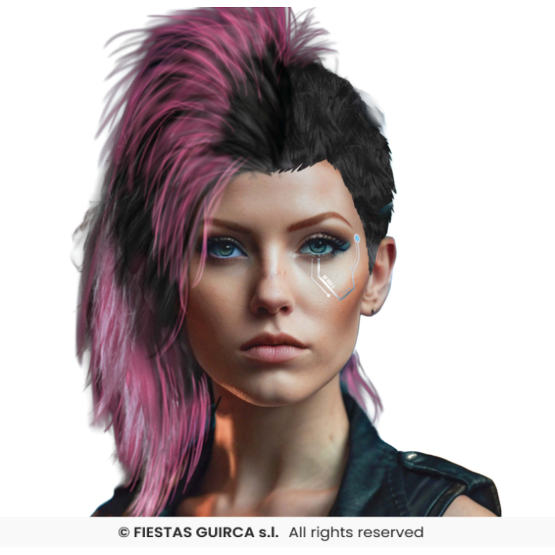 Peluca Punk Con Cresta De Fiestas Guirca