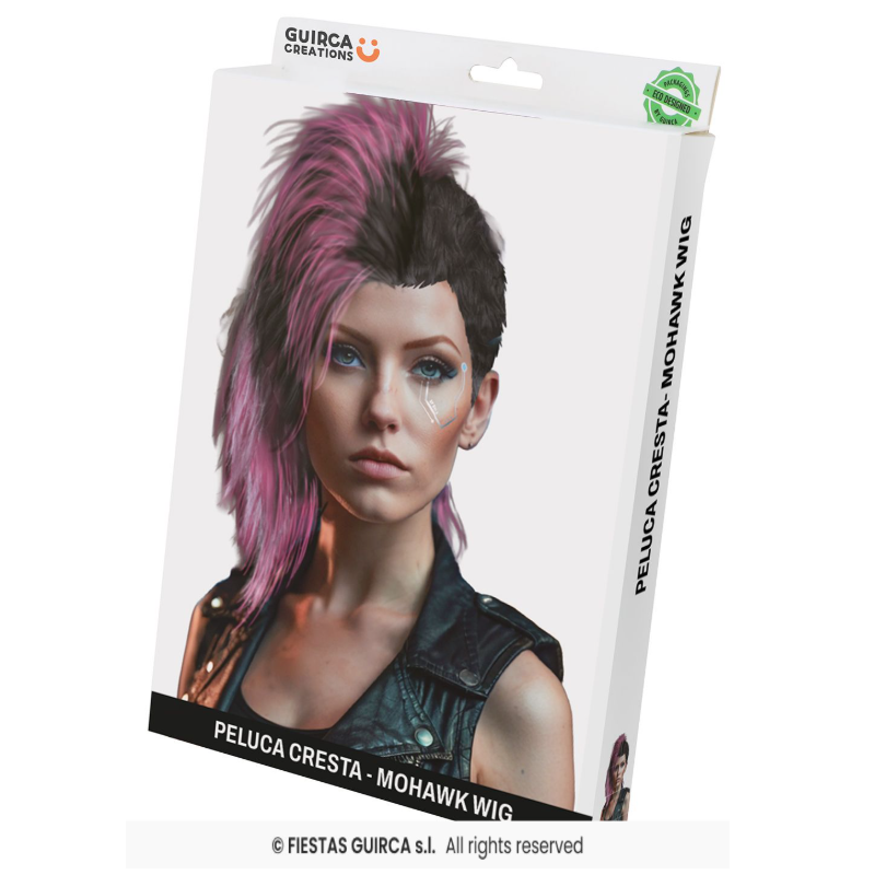 Peluca Punk Con Cresta