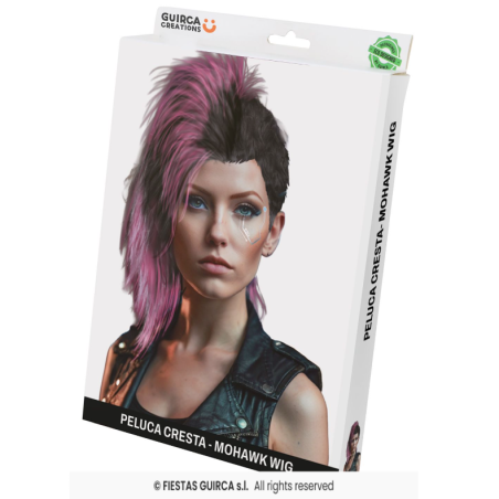 Peluca Punk Con Cresta