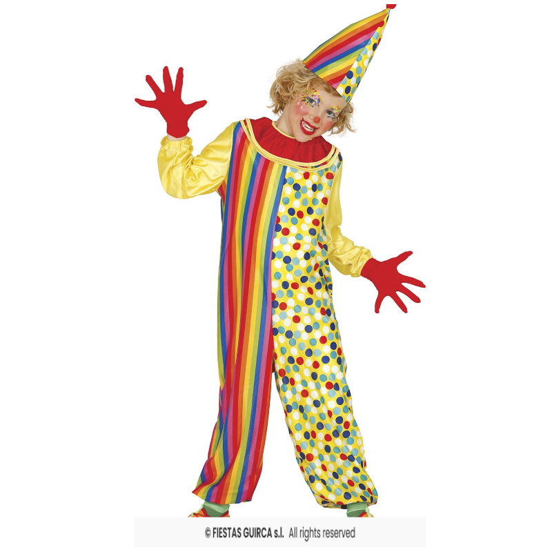 Disfraz Payaso De Circo Talla 7-9 Años De Fiestas Guirca