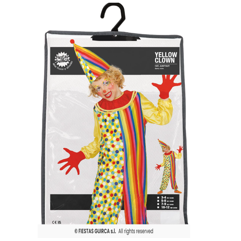 Disfraz Payaso De Circo Talla 7-9 Años