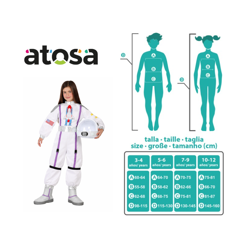Disfraz De Astronauta Del Espacio Infantil Talla 7-9 Años