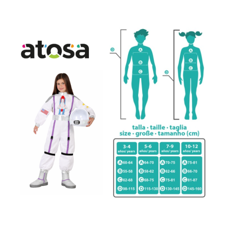 Disfraz De Astronauta Del Espacio Infantil Talla 3-4 Años