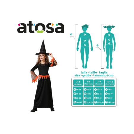 Disfraz Bruja Misteriosa Talla 10-12 Años