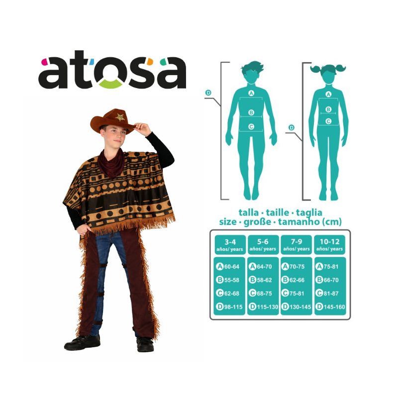 Disfraz Vaquero Del Oeste Talla 3-4 Años